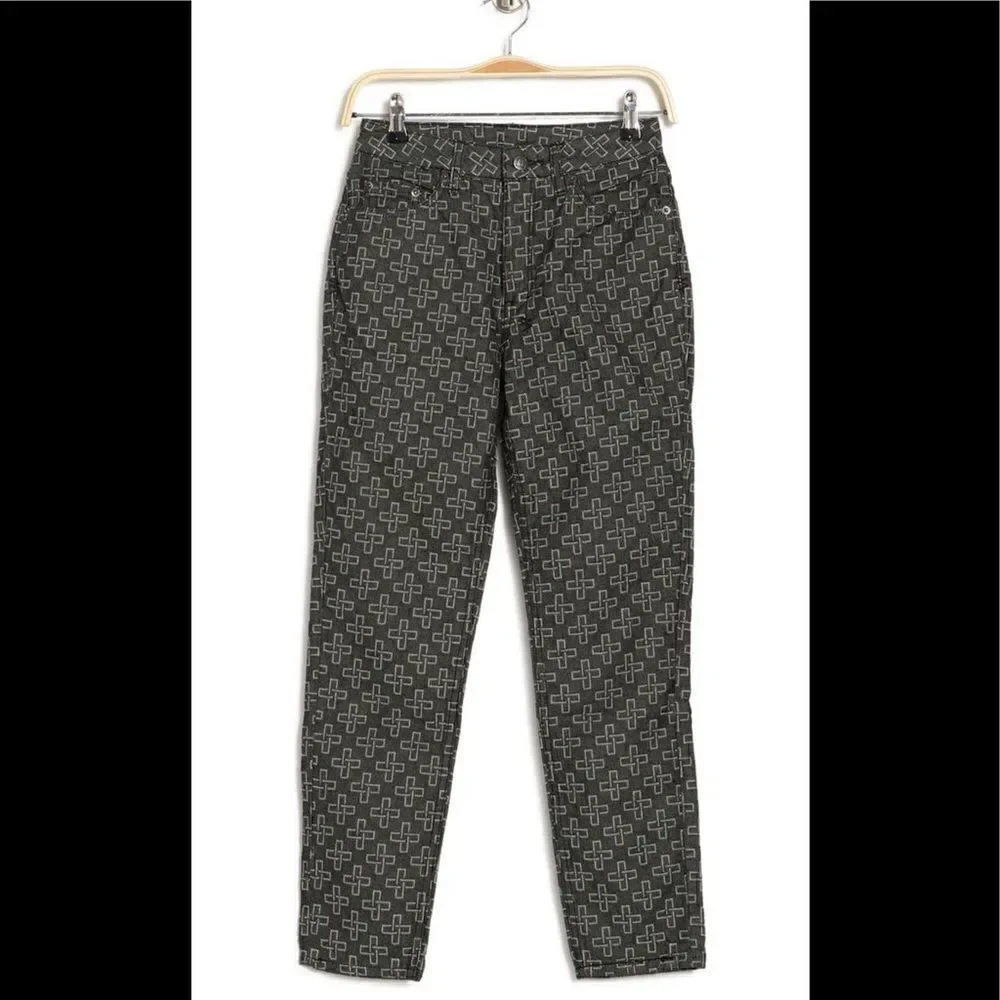 Ksubi Women’s slim pin monogram cropped ankle pants size 24, NWT